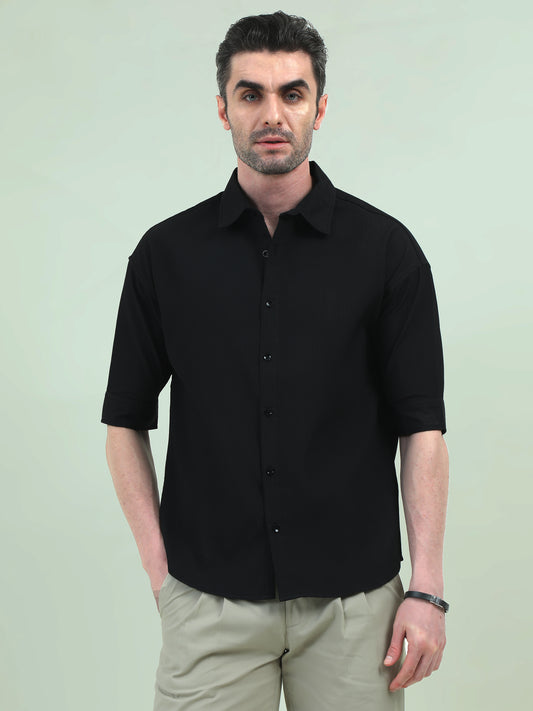 Black Stack Fabric Shirt