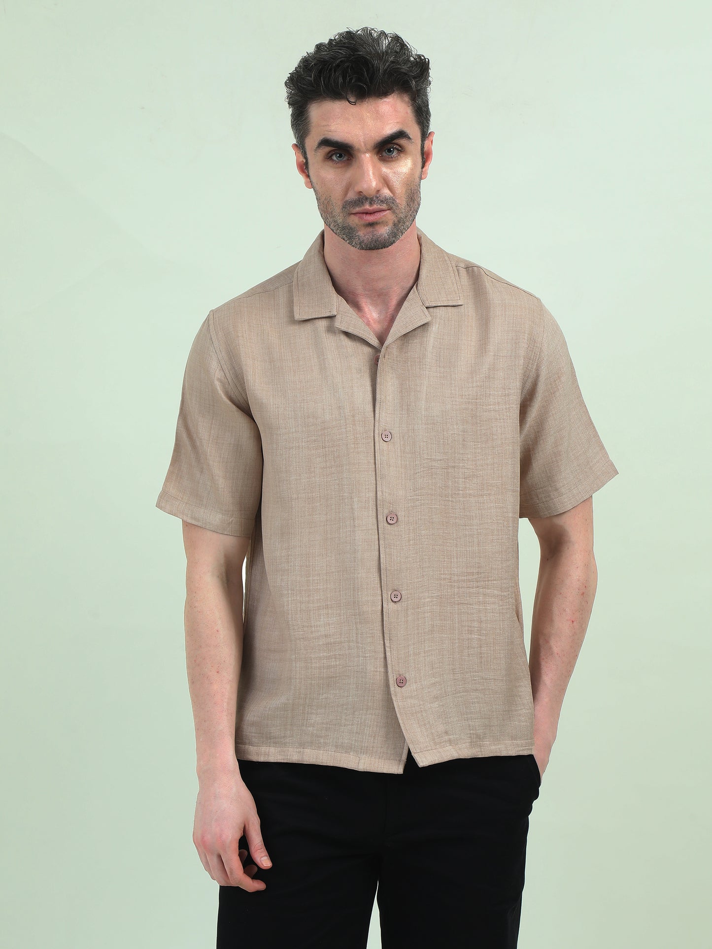 Linen Half-Sleeve Shirt