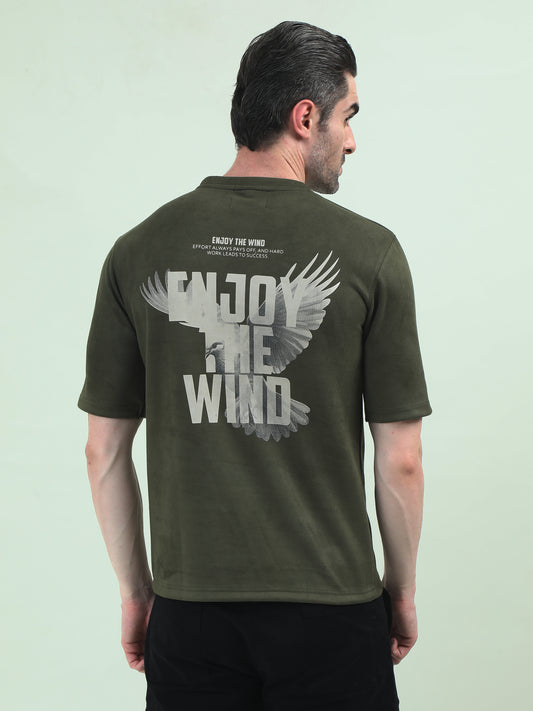 Enjoy the Wind Print Velvet T-Shirt