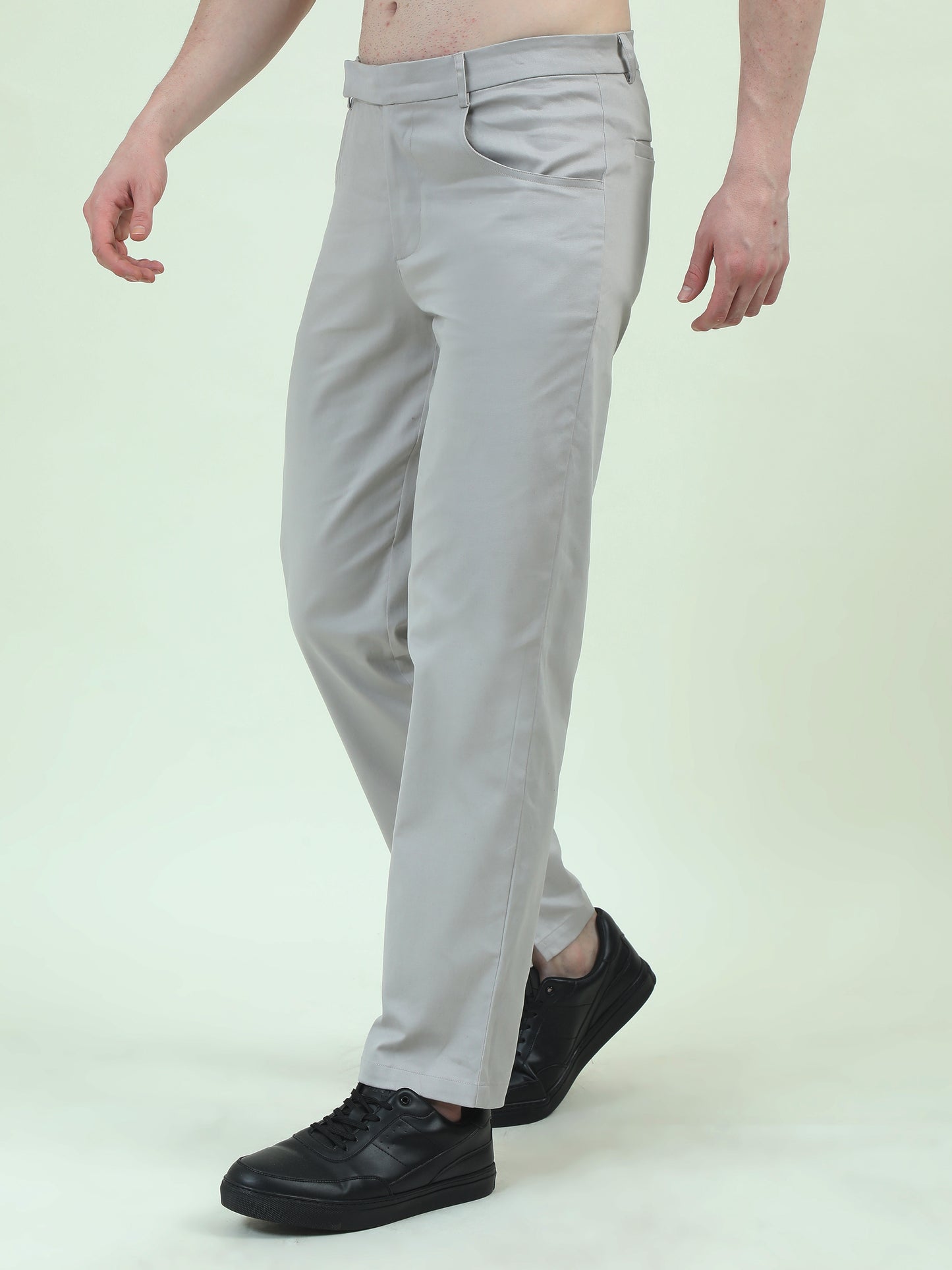 Slit Cut Grey Pants