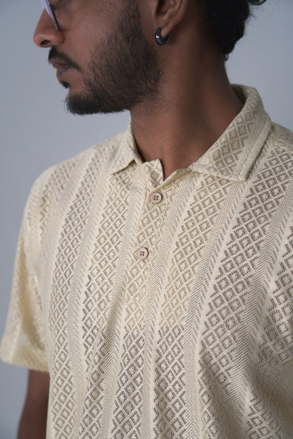 BEIGE POLO T-SHIRT