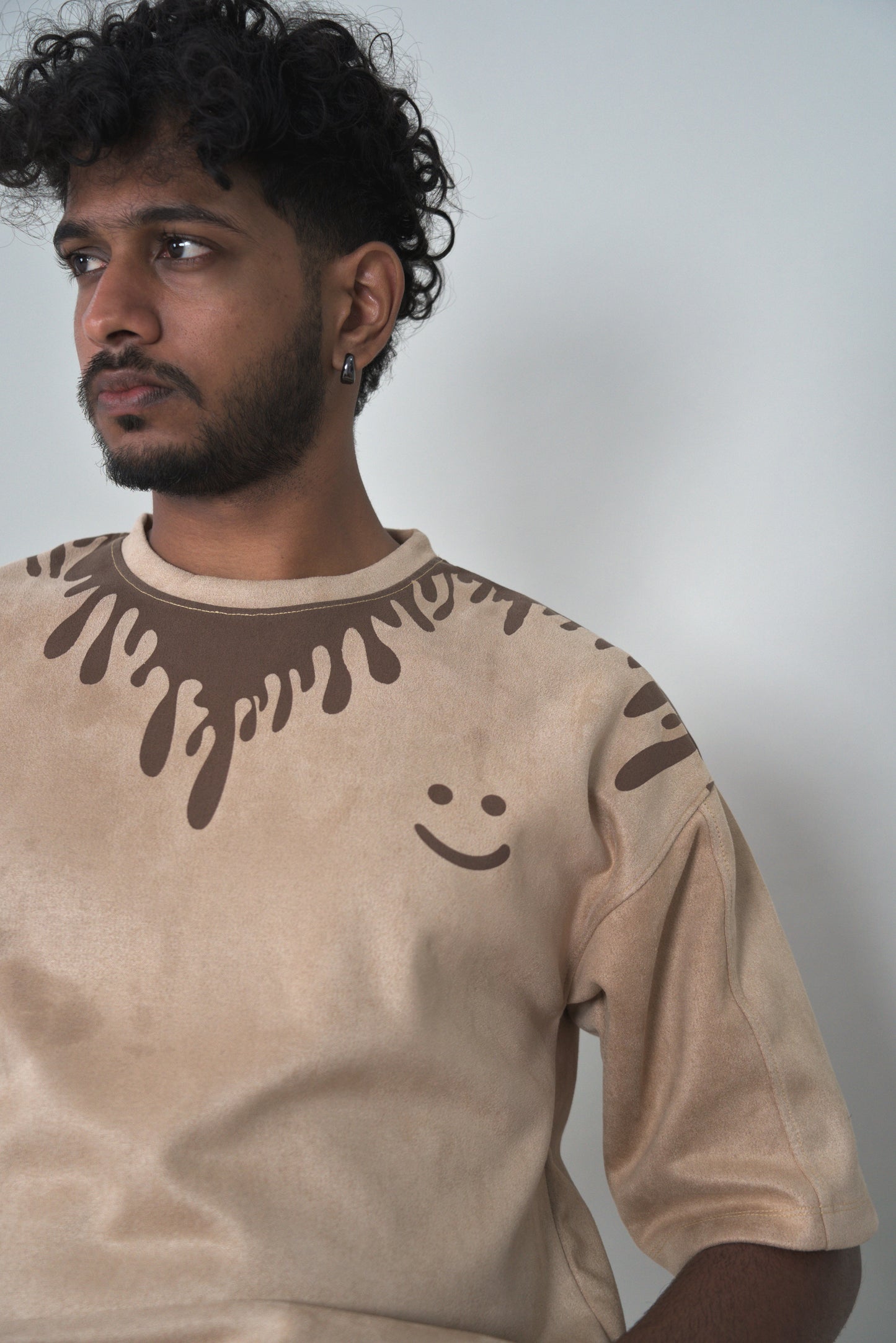 BEIGE MAKHMAL T-SHIRT