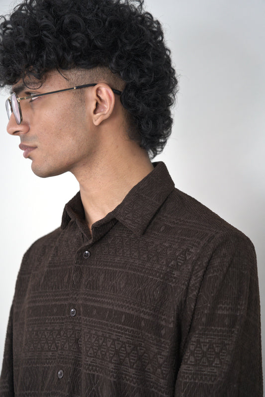 COFFEE CORDUROY SHIRT