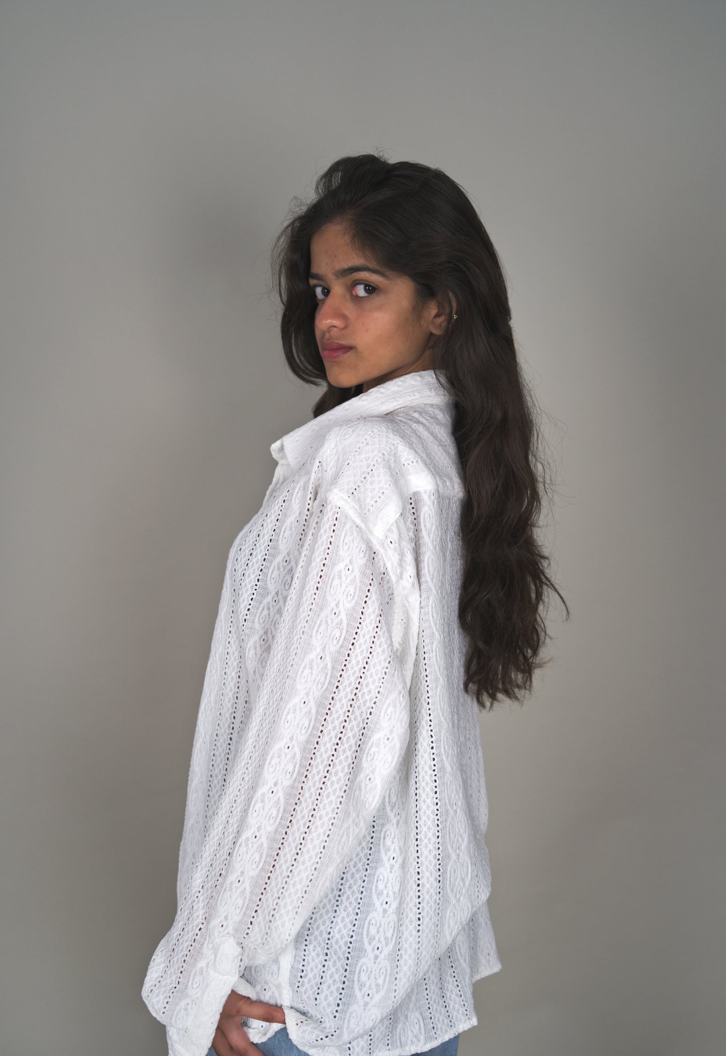 WHISPERING WAVES CROCHET SHIRT