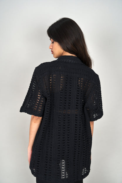 BLACK CROCHET SHIRT