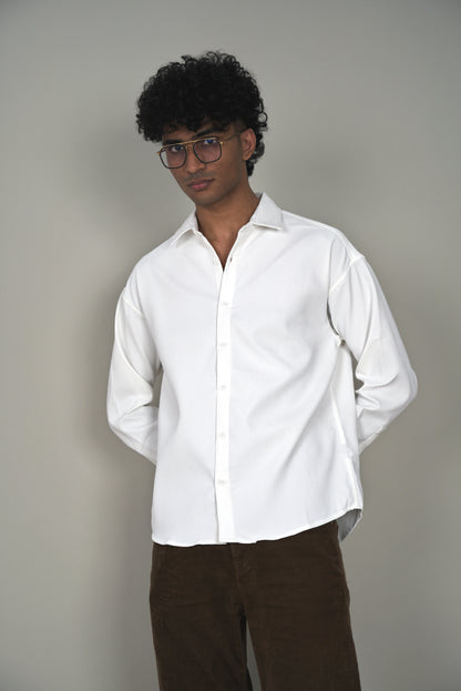 WHITE STACK CANVAS SHIRT