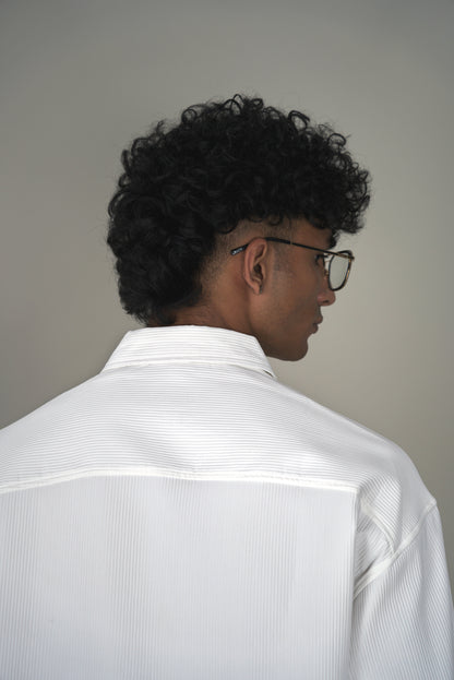 WHITE STACK CANVAS SHIRT