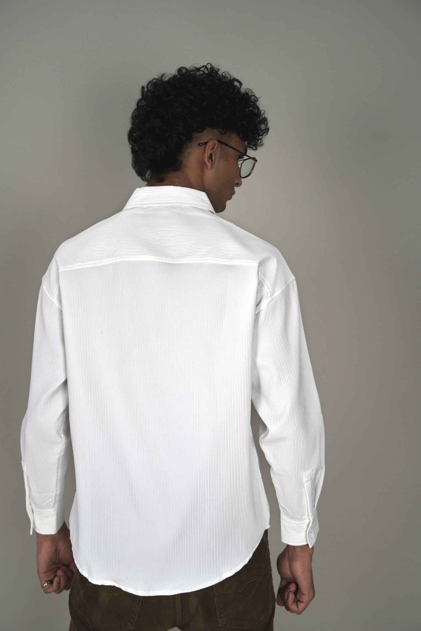 WHITE STACK CANVAS SHIRT