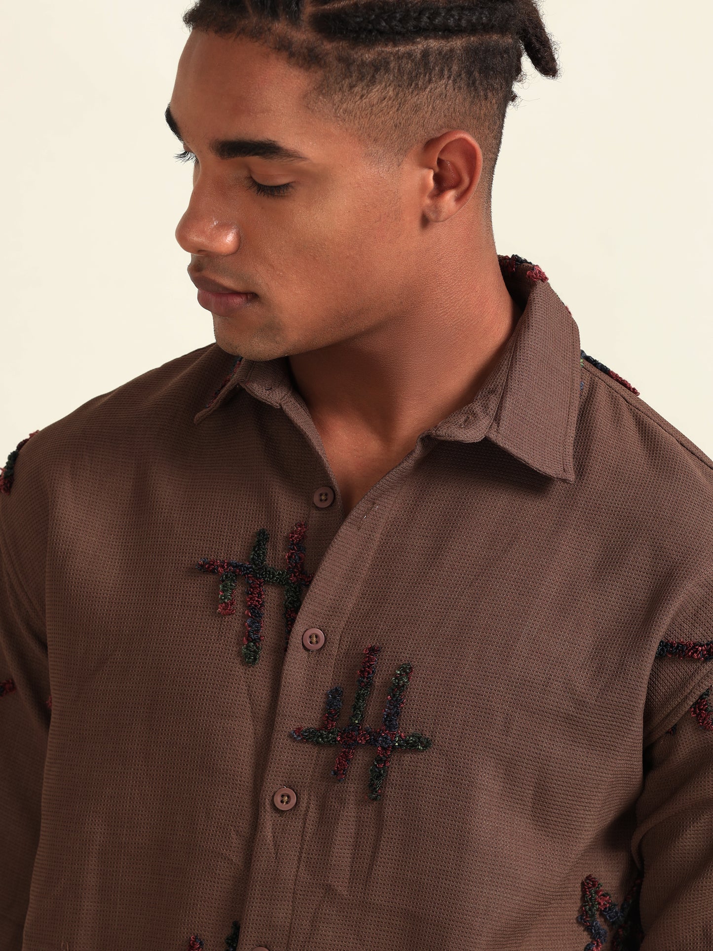 Embroidery Casual Half Sleeve Shirt